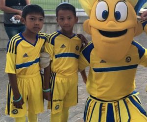 with-mascot-close-up